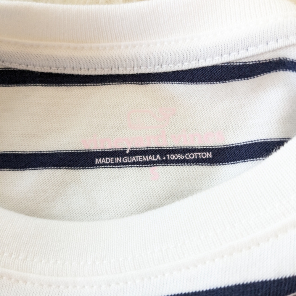 {Vineyard Vines} Kids Striped Whale Tee - Navy and White - Picture 2 of 3